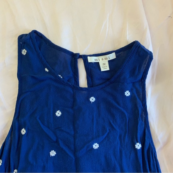 Miami Y2K Navy Blue Floral Tank Top with Patterns - Picture 7 of 8